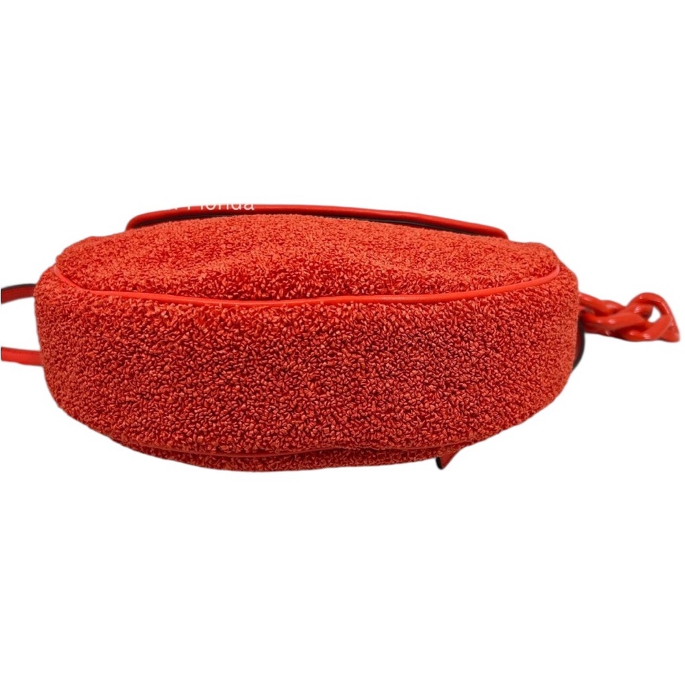 Tory Burch Mini Fleming Soft Raffia Crescent Shoulder Bag Poppy Red - Picture 4 of 6